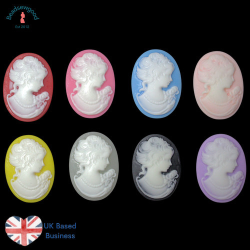 Resin oval cameo - resin, portrait