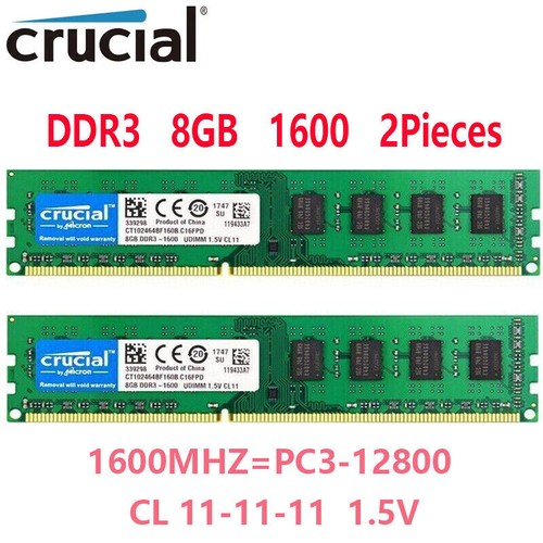 Crucial ddr3 1600mhz 2x8gb - ddr3,