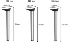 Table Leg Breakfast Bar Support Worktop Kitchen Adjustable Round 710/820/1100mm