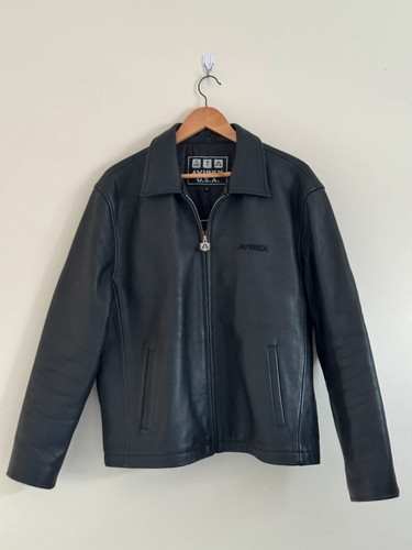 Avirex usa black leather - avirex,