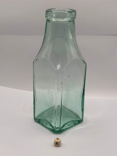 Old square aqua glass - , pickle