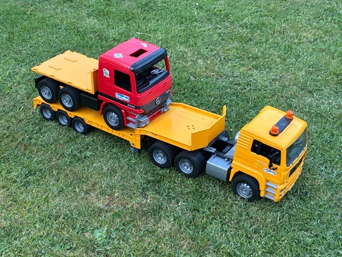 Bruder low loader and tipper - and,