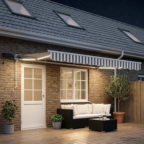 Manual awning frame - with, leds
