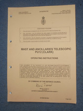 British Army - 12 m mast PU12 (Clark) Mast user handbook Operating instructions.