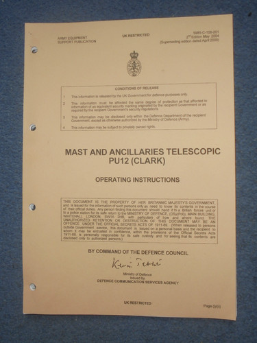 British army m mast pu12 - 12,