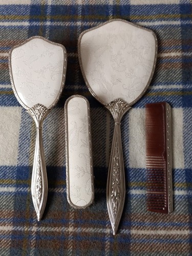 Vintage silver plated vanity - vintage,