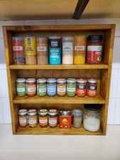 Spice Rack, Rustic Wooden Spice Rack -- Farmhouse Style - Rustic, Gift, Handmade