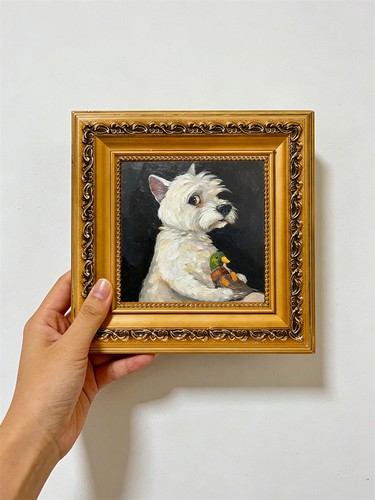 Westie dog original custom - original, oil