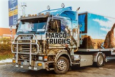 Truck photo Scania 3-series Box semitrailer Germany multi-coloured Jürgen #a4ks