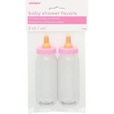 New 5" Plastic Fillable Pink Baby Bottle Girl Baby Shower Favors 2ct Party