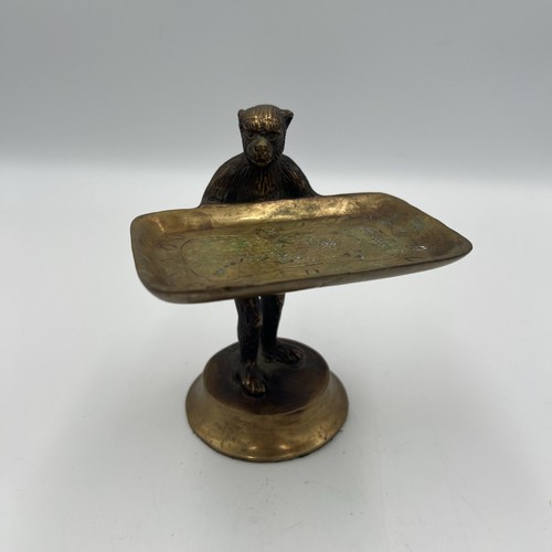 Vintage brass monkey holding - vintage,
