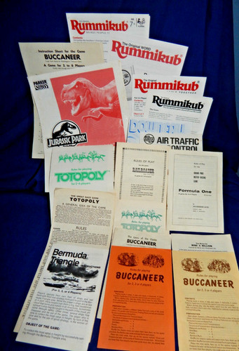 Board game instruction manuals - board,