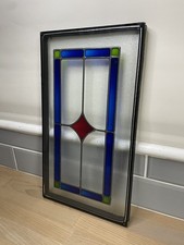 Stained Glass Window Panel Frosted Double Glazed 25x45cm