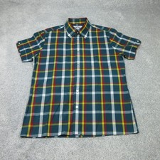 Brutus Shirt Mens Large Green Check Plaid Trimfit Casuals Mod Ska Terrace 6129