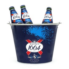 Large Metal Beer Ice Bucket Blue Home Pub Bar Xmas Party Drinks Cooler Chiller