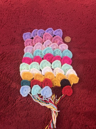 Hearts crochet pieces - pieces, multi