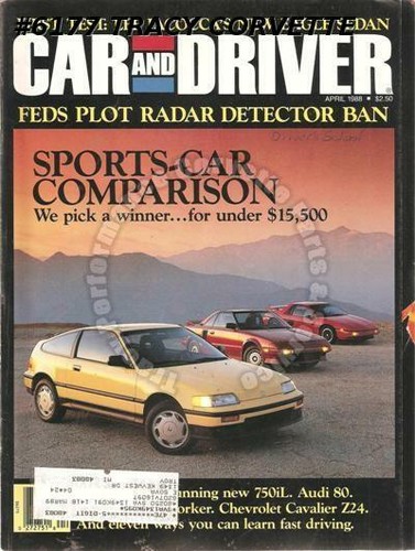 April 1988 car and driver - car,