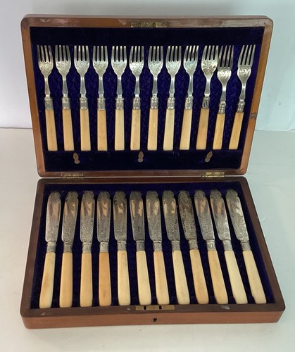Bone handle silver plated - bone,