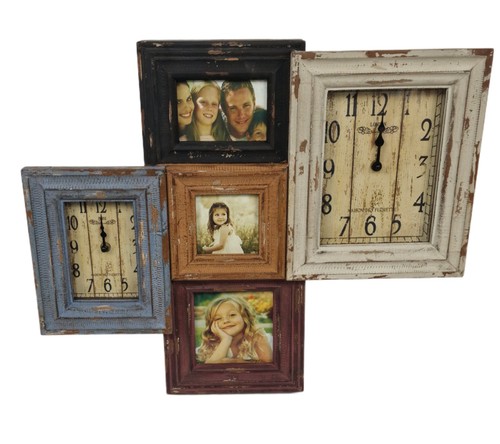 Large rustic wooden wall clock - large,