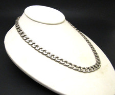 Heavy Solid Sterling Silver 925 Cuban Link Chain Necklace Italy 9MM 17" 47g
