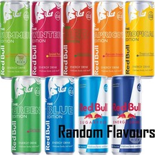 12 x Red Bull Energy Drink Summer ,Winter ,Tropical ,Apricot ,Blue Cans 250ml