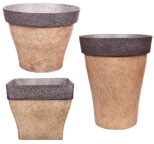Brown large plant pot - brown,