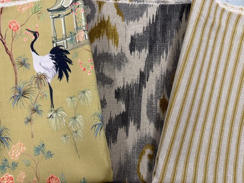 Fabric bundle birds ikat - fabric,
