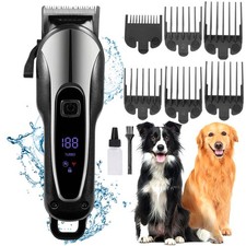Electric Pet Dog Cats Grooming Clippers Low Noise Cordless Shaver Trimmer Kit UK