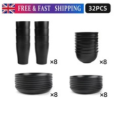 Black Dinnerware Bowl Plates