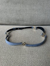 Chanel Blue Suede Belt Size 80