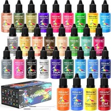 Airbrush Paint Set 30 Colors, Water-Based Acrylic Kit for Models, Crafts, DIY