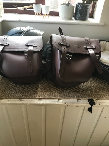 Czs brown leather saddlebags - leather,