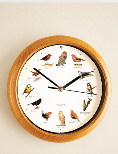 Bird song wall clock - clock, 12