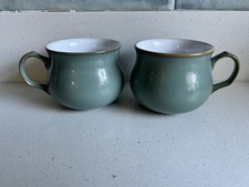 2 x Denby Regency Green Tea Cups, Pair (2), Stoneware, teacup