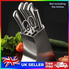 Stainless Steel Knife Holder Block Set For Kitchen Storage Rack Scissor 6 Slots