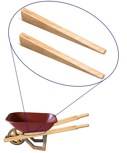 Wooden wheelbarrow wedge - wheelbarrow,