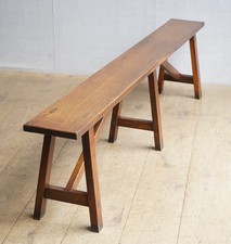 Antique Vintage French Oak Bench Seat