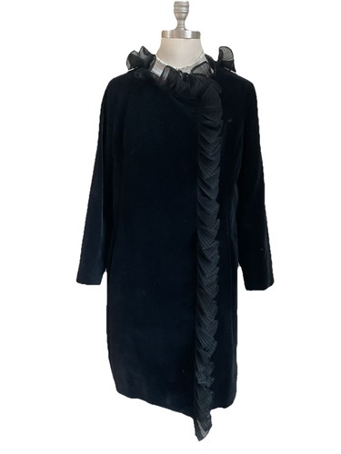 Black velvet coat size opera - coat,