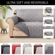 Reversible Sofa Slip Covers Waterproof Couch Cover Pet Protector Quilted Throws