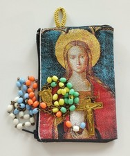 mama-estelle Antique Rosary Plastic Beads in Mary Magdalene Clutch