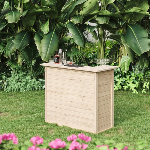 Rustic pine wooden counter - wooden,