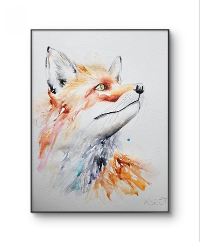 Original fox watercolour - fox,