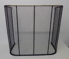 LATE VICTORIAN BRASS, STEEL  AND WIRE NURSERY FIRE GUARD.