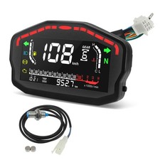 Universal LCD Motorcycle Digital Speedometer Motorbike Odometer Tachometer Gauge