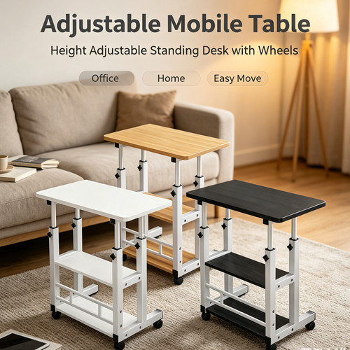 Adjustable mobile table height - adjustable,