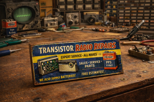 Transistor radio sign vintage - transistor,