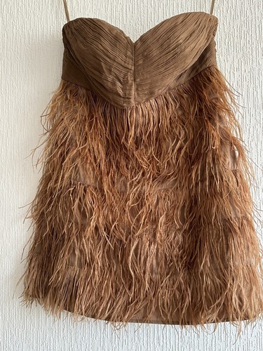 Brown silk feather - feather, l