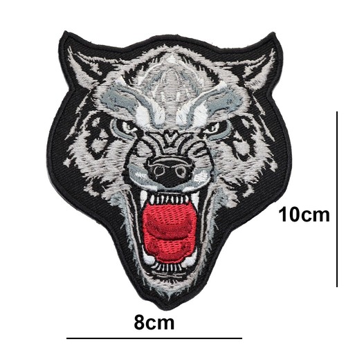 Fierce wolf head - wolf, embroidered