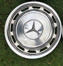 Classic MERCEDES BENZ Chrome Hub caps wheel embellishers for 14” wheels. Silver