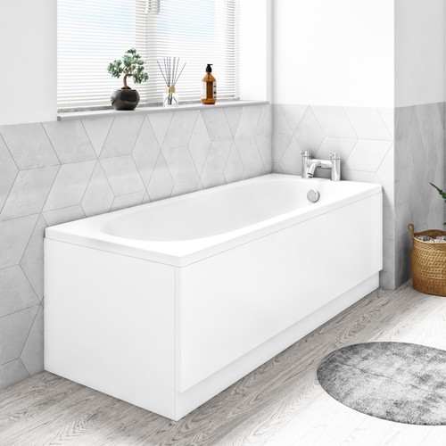 Straight white 1700mm - white, bath